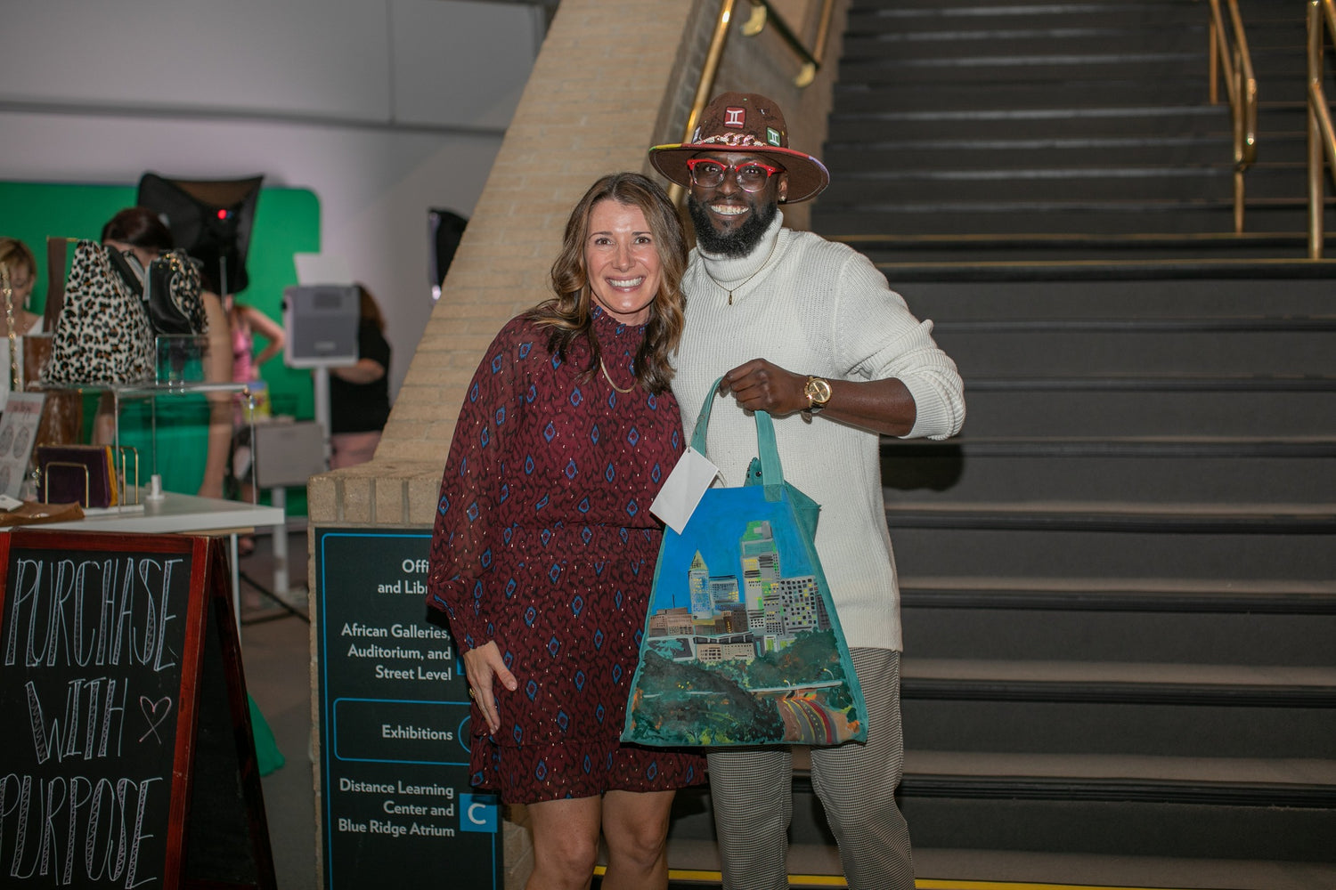 Raleigh Female Artists Paint Leather Bags to Benefit Designed For Joy