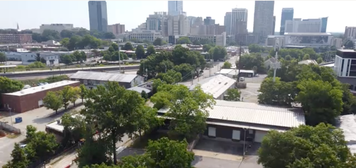 [Drone Aerial Video] Grand Opening for DFJ Location in Warehouse District Raleigh