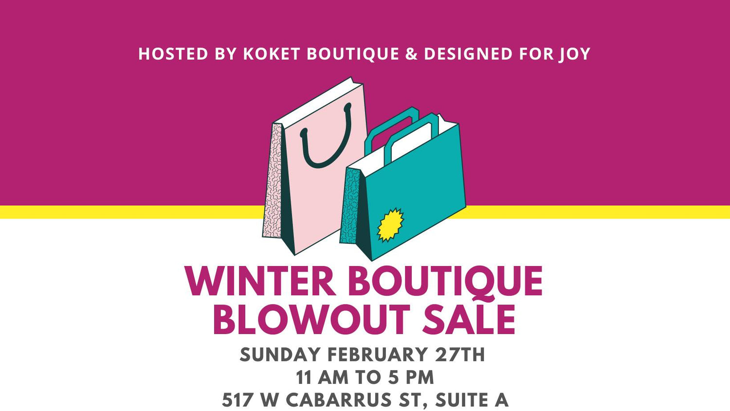 Winter Boutique Blowout Sale, Raleigh N.C.