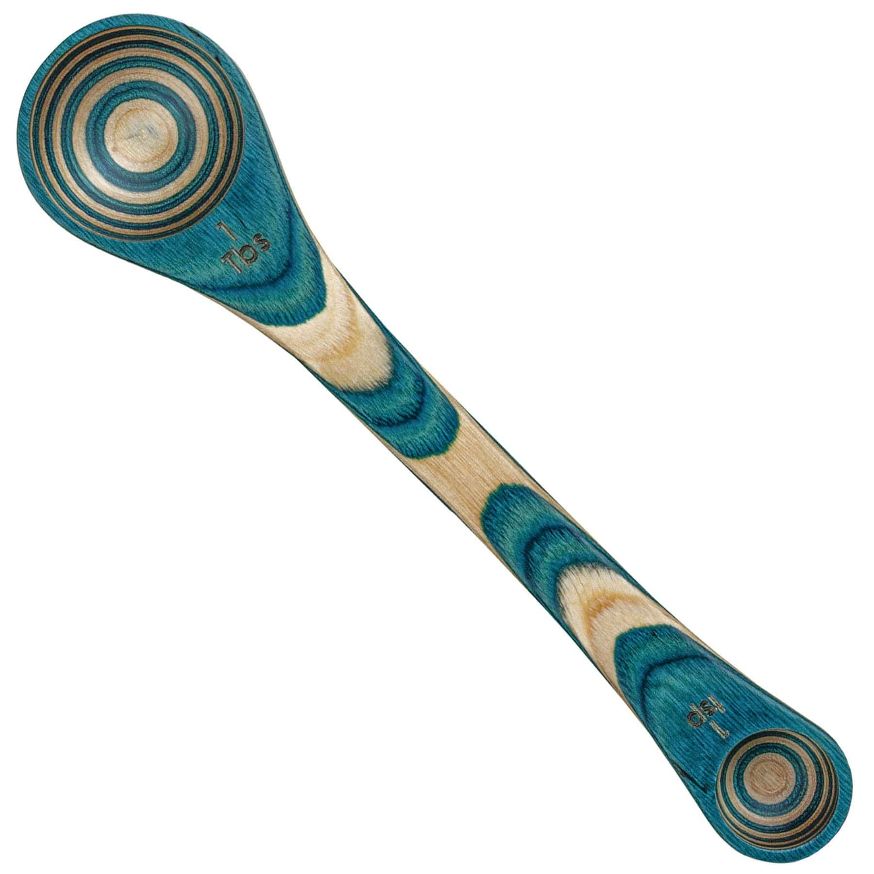 Birchwood dual measuring spoon in blue.