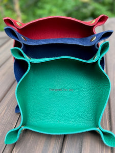 Leather Valet Tray in Rich Colors