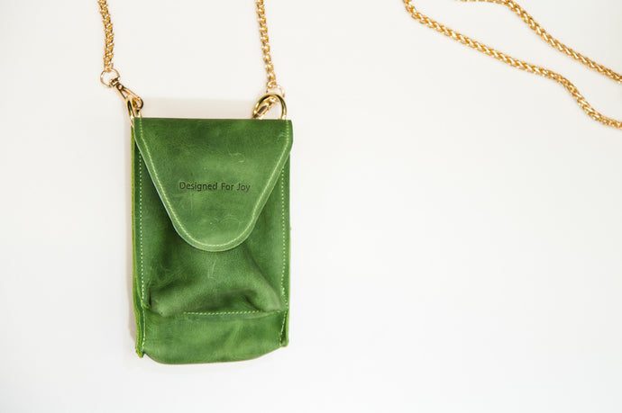 Amanda Phone Bag with Gold Crossbody Chain