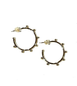 Dot Gold Hoop Earrings