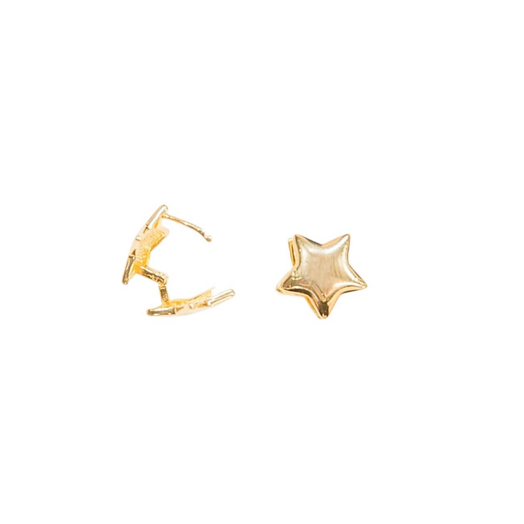 Double Star Huggie Earrings