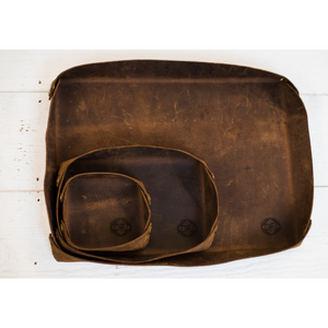 Leather Valet Tray in Brown