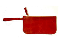 Slim Leather Zipper Wristlet