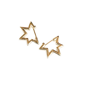 Open Star Huggie Earrings