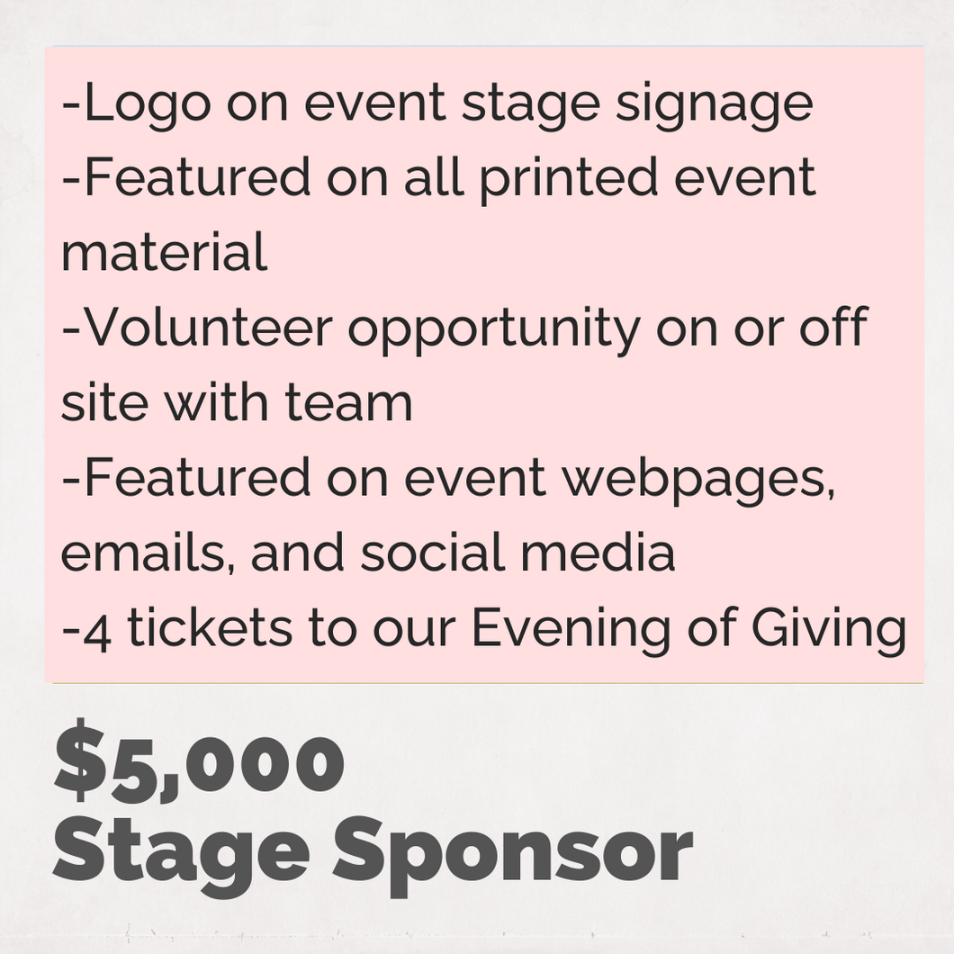 Stage Sponsor - 2 available!