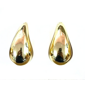 Puffy Gold Teardrop Earrings