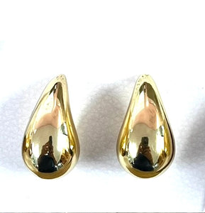 Puffy Gold Teardrop Earrings