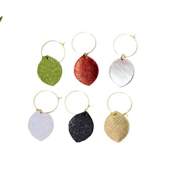 Wine charms in different colored leather